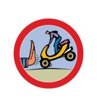 Buurtbord 5.02 verboden voor scooters (Ovidius)