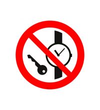 ISO P008 Kleine metalen voorwerpen verboden