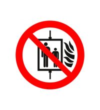 ISO P020 Verboden de lift te gebruiken bij brand