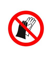 ISO P028 Dragen van handschoenen verboden