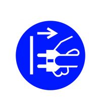 ISO M006 Voor het openen stekker uit stopcontact trekken