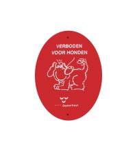 Ovaal hondenbord Oosterhout rood 140x200mm, 2 bev. gaten