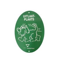Ovaal hondenbord Oosterhout groen 140x200mm, 2 bev. gaten