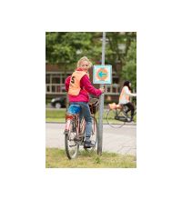 VVN routebord praktijkexamen- tijdelijk 300 x 300 mm,Refl 5j, Aluminium Wit met uitsparingen voor tie-wraps