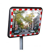 Verkeersspiegel RVS 600x450mm, beugel 76mm