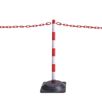 Kettingpaal kunststof hardrubberen voet 2 kg 950mm, Ø 40mm, rood/wit