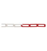 Ketting PE 6mm per rol van 25 meter, rood/wit