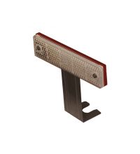 Geleiderailreflector met boutbevestiging 40x180mm, rood/wit, dubbelzijdig