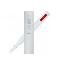 Harpoenpaal met rood/witte prisma reflector 115mm x 1200mm