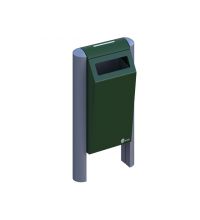 Single BIN afvalbak 60L compleet op aluminium staanders