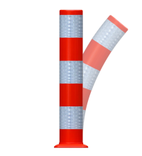 Flexpost kunststof BB21, ø160mm Klasse III rood/wit