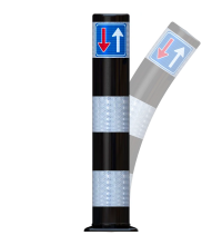 Flexpost kunststof BB21 + F06 zwart/wit Ø160mm, L=1000mm