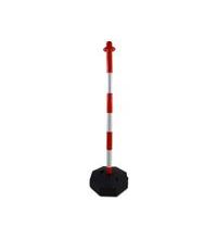 Kettingpaal kunststof hardrubberen voet 2 kg 950mm, Ø 40mm, rood/wit