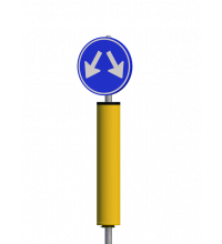 Verkeerszuil BB22 geel D03 met flespaal