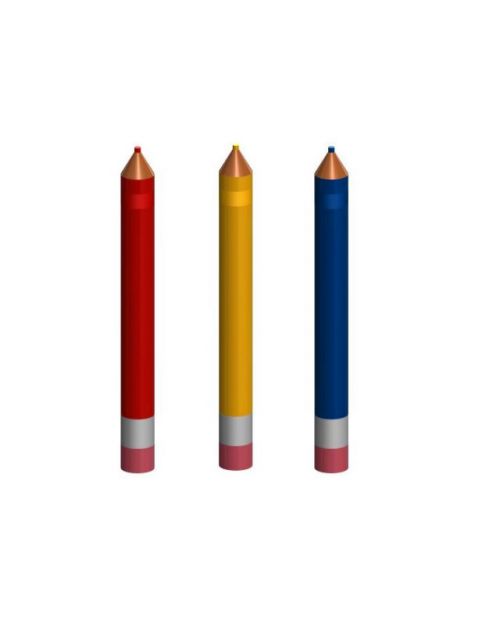 Pierre Pencil© Attentiepaal  2275mm diam 323mm, RAL3020 rood