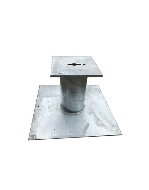 Fundatiestukken voor afneembare trottoirpalen tbv asfalt en beton Diameter bovenplaat 165mm, Montage