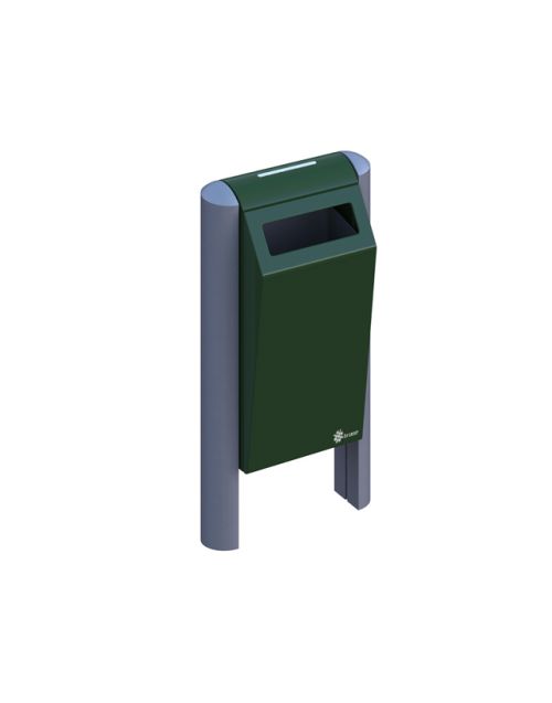 Basic BIN afvalbak 50L compleet op aluminium staanders