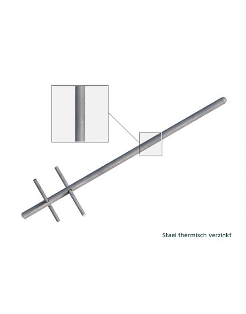Buispaal 1800mm/48mm THVZ incl grondankerstaven