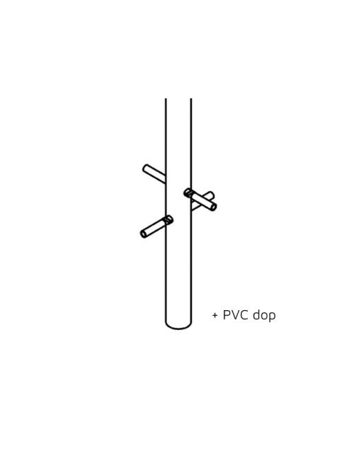 Buispaal met PVC dop, incl. grondankerstaven