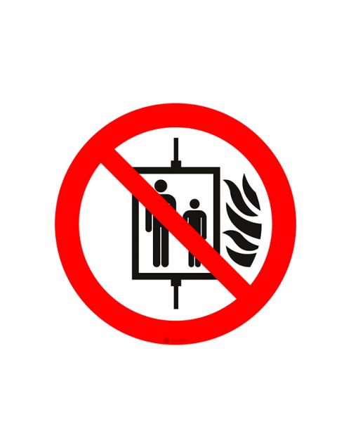 ISO P020 Verboden de lift te gebruiken bij brand