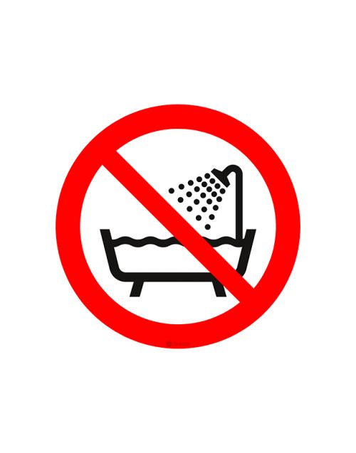 ISO P026 Verboden om deze artikelsonder douche of in bad te gebruiken
