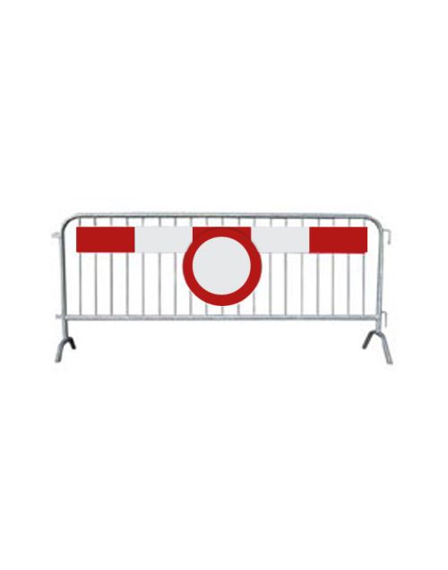Dranghek type A THVZ zwaar met rood-wit platen 2500 mm, Enkelzijdig