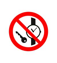 ISO P008 Kleine metalen voorwerpen verboden