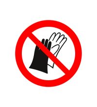ISO P028 Dragen van handschoenen verboden