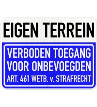 VT02ET Eigen terrein Verboden toegang voor onbevoegden