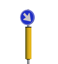 Verkeerszuil BB22 geel D02r met flespaal 