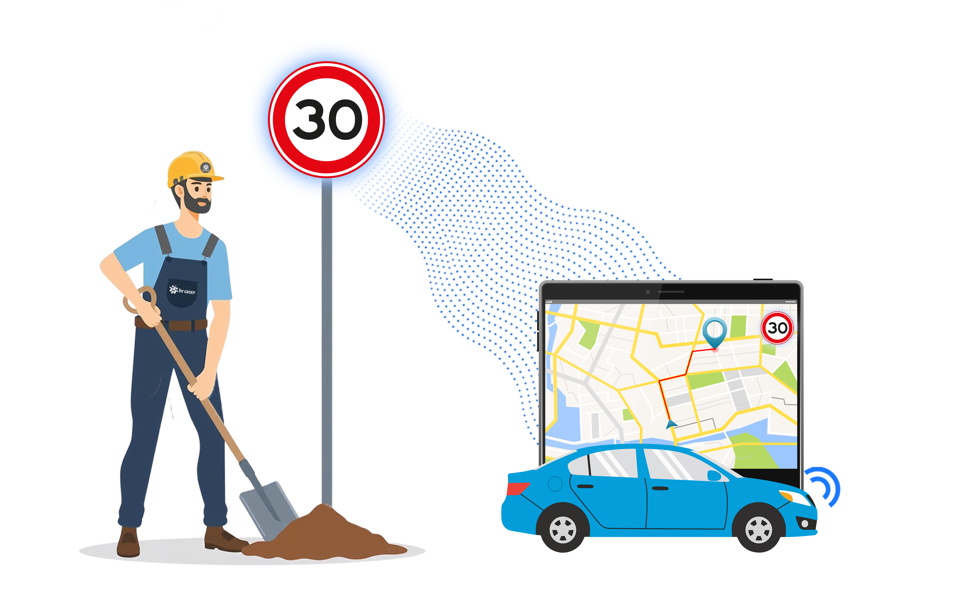 Realtime synchronisatie van RVV-verkeersborden in George: 