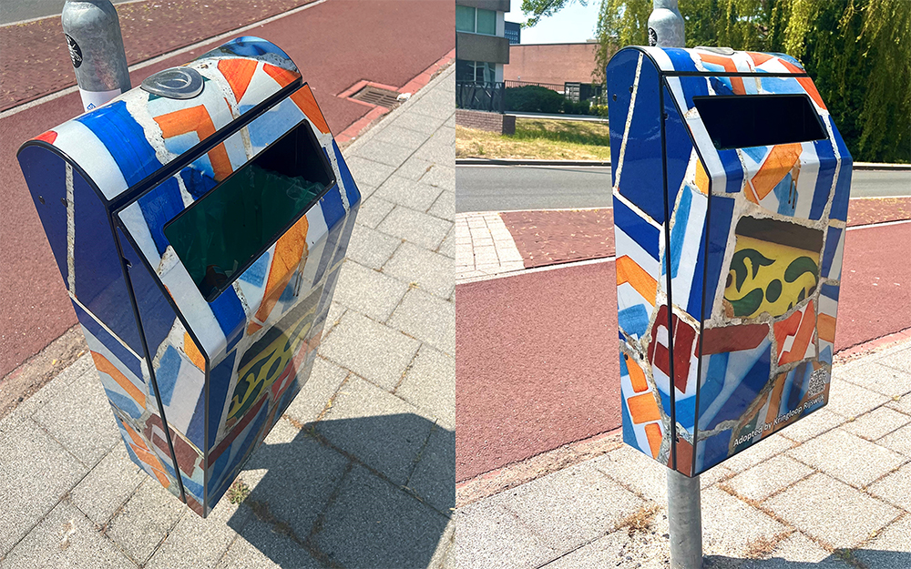 Slimme vuilnisbakken in Gaudi stijl